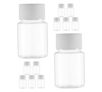 FIXOSHEE 12pcs Clear Plastic Pill Bottles with Caps Refillable Medicine Containers for Powders Liquids Solids Leakproof Sealed Storage for Travel and Daily Use