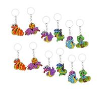 FIXOSHEE 12pcs Colorful Cartoon Snake Keychains Key Holders Vibrant Animal Pendant Hanging Charms for Teens and Adults