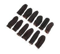 FIXOSHEE 12Pcs Cowhide Sewing Thimbles Finger Protectors for Needlework DIY Embroidery Craft Tools Comfortable Injury Protection Finger Cots with Random Colors Random Color