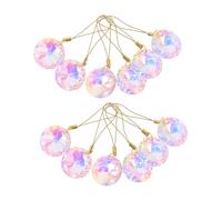 FIXOSHEE 12pcs Crystal Sun Catcher Ornaments Round Prism Flower Design Lightweight Hanging Decorations for Christmas Tree Wedding Party Car Interior Home Decor