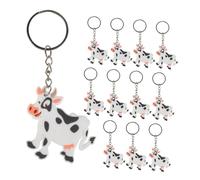 FIXOSHEE 12pcs Cute Cow Keychain Pendant Cartoon Animal Hanging Charms for Bags Backpacks Birthday Party Favors and Farm Animal Decorations