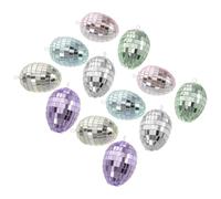 FIXOSHEE 12pcs Easter Hanging Egg Ornaments Foam Filled Mosaic Glass Eggs 4x6cm Spring Decorative Decorations for Home Tree Party Classroom