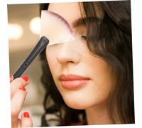 FIXOSHEE 12pcs Face Beauty Fan Shaped Facial Mask Applicator Brush Soft Bristles for Even Skincare Application Suitable for All Face Shapes Black Small