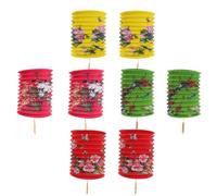 FIXOSHEE 12pcs Folding Paper Lanterns with Beautiful Festival Patterns Portable Decorative Lanterns for Party and Holiday Atmosphere Tear Resistant Design