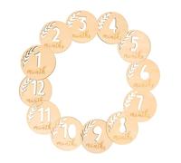 FIXOSHEE 12Pcs Hollowed Milestone Blocks Wooden Slice Decors Monthly Photo Props Shower Gifts Commemorative Cards for Growth Celebration