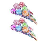 FIXOSHEE 12pcs Inflatable Lollipop Balloons Jumbo Candy-shaped Foil Decorations for Birthday Parties Weddings Christmas Carnival Easy to Inflate Safe Aluminum Material Candy Theme Backdrop