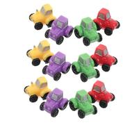 FIXOSHEE 12pcs Mini Resin Farm Tractor Figurines Dollhouse Scenery Props Colorful Micro Landscape Vehicle Models for Creative Farm Scene Decoration