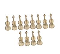 FIXOSHEE 12Pcs Mini Wooden Violin Ornaments Set, Small Musical Violin Décor for Dollhouse Accessories, Creative Miniature House Decoration for Christmas and Birthday