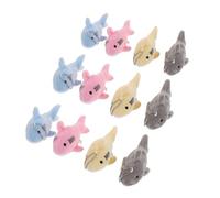 FIXOSHEE 12pcs Plush Mini Shark Keychain Pendants for Backpacks Ocean Animal Party Favor Bag Fillers Bright Vivid Colors Lightweight Soft Stuffed Animal Charms for Adults