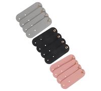 FIXOSHEE 12Pcs PU Leather Cable Ties Organizer, Reusable Earphone Wire Tidy Straps for Data Cables and Power Cords, Multipurpose Cord Management for Home Office Travel - Pink, Black, Grey