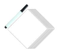 FIXOSHEE 12Pcs Reusable Dry-Erase Whiteboard Stickers with Black Marker Self-Adhesive to Do List Labels for Home Office School Removable and Erasable Memo Decals