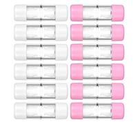 FIXOSHEE 12Pcs RGP Hard Lens Storage Case with Left Right Marked Compartments Pocket Size Lens Holder Box in Pink and White for Travel and Scleral Protection
