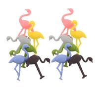 FIXOSHEE 12pcs Silicone Flamingo Wine Charms Reusable Animal Drink Glass Markers for Stemware Identification Playful Tropical Wedding Party Cocktail Glass Tags