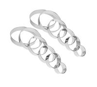 FIXOSHEE 12pcs Stainless Steel Mousse Rings Set with Fluted Edges Round Cake Ring Molds for Baking Desserts and Cakes Nonstick Bakeware for Parties and Holidays