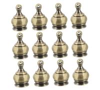 FIXOSHEE 12pcs Threaded Decorative Finial Nuts for Lamp Shades Bronze Crown Design with Perforation Secure Fit for Table Floor Ceiling Lamps and Chandeliers Easy Tool Installation