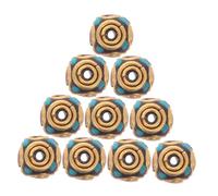FIXOSHEE 12PCS Tibetan Brass Spacer Beads Large Hole Loose Beads for Jewelry Making Nepalese Style Buddhist Craft Supplies for Bracelets Necklaces Keychains