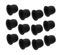 FIXOSHEE 12pcs Wine Bottle Pouring Adapter Bar Spout Kitchen Pour Spout Adapter Replacement Twist Lock Pourer Wide Mouth Pourer Silica Gel Black
