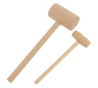 FIXOSHEE 12Pcs Wooden Seafood Hammer Hardwood Crab Mallets for Lobster and Shellfish Cracking Natural Smooth Finish DIY Tool for Jewelry Leathercraft Multipurpose Kitchen Use