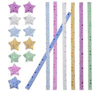 FIXOSHEE 140pcs Origami Stars Paper Strips Star Shaped Paper Easy to Fold Assorted Color Beautiful Colors for Crafts Christmas Decoration