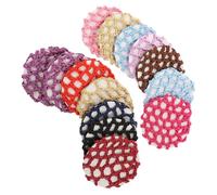 FIXOSHEE 14Pcs Mesh Crochet Hair Nets Mixed Colors Hair Bun Covers for Dancers Flight Attendants Nurses Invisible Snoods for Dance Hotels Daily Use