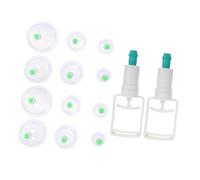 FIXOSHEE 14Pcs Vacuum Pressure Cupping Set with 12 Practical Cupping Cups and 2 Manual Pumps for Home Therapy, Anti-Aging Body Care and Improvement