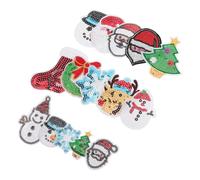 FIXOSHEE 15pcs Christmas Embroidered Sew Patches with Sequins Holiday Snowflake Deer Snowman Santa Appliques for DIY Crafts Clothing Backpacks Festive Decorations