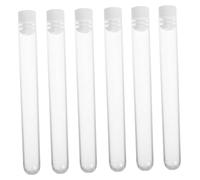 FIXOSHEE 15pcs Clear Plastic Test Tubes with Stoppers for Eyelash Brush Storage Transparent Bottom Makeup Brush Holder for Travel Protective Case