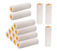 FIXOSHEE 15pcs Mini Paint Roller Kit Head Cotton Sleeves High Density Paint Brush Roller for Precise Corner Detail Wall Painting with Central Pole