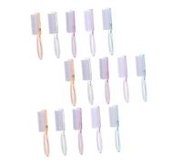 FIXOSHEE 15Pcs Nail Cleaning Brushes with Handle Grip for Fingernails and Toes Long-handled Scrubbing Brush in Transparent Colors Portable Hand and Foot Cleaner for Home and Salon Use