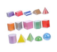 FIXOSHEE 15pcs Translucent Geometric Solids for Light Table Manipulatives Transparent Shapes with Unfoldable Cards and Formula Interactive Math Learning for Classroom and Educational Use