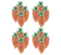 FIXOSHEE 16pcs Carrot Easter Treat Bags Drawstring Pouches Small Candy Sachets Fabric Wrap for Easter Egg Hunt Party Favor Jewelry Organizer Storage