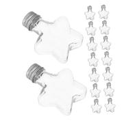 FIXOSHEE 16pcs Christmas Star Ornament Bottles with Silver Caps Plastic Fillable Hanging Containers for Candy Cookies and Holiday Tree Decor