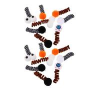 FIXOSHEE 16pcs Halloween Cat Ball Plush Spiral Springs Interactive Kitten Play with Eyeball Pumpkin Design for Indoor Self-play Training and Exercise