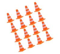 FIXOSHEE 16pcs Miniature Traffic Barrier for Bright Micro Traffic Cones and Road Signs for Educational Play DIY Scene Decor Lightweight School Teaching Aids for Boys
