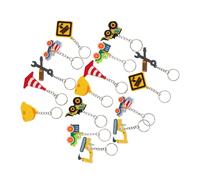 FIXOSHEE 16PCS PVC Construction Vehicle Keychain for Lightweight Excavator Bulldozer Cement Truck Tractor Backpack Charms and Engineering Party Favors Safe Birthday Prize Decorations