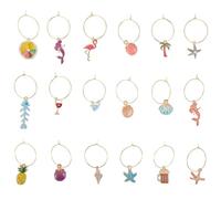 FIXOSHEE 18Pcs Assorted Color Wine Glass Charms Tags Decorative Drink Markers for Parties Family Gatherings Home Decor Material with Fine Workmanship