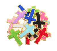 FIXOSHEE 18pcs Western Embroidered Cross Iron Patches Chenille Towel Applique for Jackets Jeans Hats Bags Easy Iron Application Versatile Sew Patch for Clothing Repair and Decoration