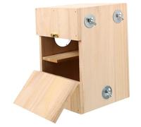 FIXOSHEE 1Pc Wood Bird Breeding Box Creative Wooden Nesting Holder for Pet Birds Durable and Safe Design for Play and Rest Small Incubator