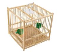 FIXOSHEE 1set Bamboo Parrot Cage Hanging Hook Spacious Birdcage for Cockatiels and Pigeons Woven Design Features and Two Feeding Cups