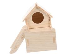 FIXOSHEE 1set Wooden Hideout Nests for Small Animals for Hamsters Guinea Pigs and Gerbils Cozy Two Retreat and Play Space Wooden Accessory for Pet Cages