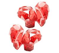 FIXOSHEE 2 Pair Toilet Flush Push Button with Crystal Heart Design Toilet Tank Lid Button Helper in Red for Bathroom Use with Long Nails