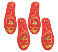FIXOSHEE 2 Pairs Breathable Cushioning Sports Insoles with Shock Absorbing Seven-Planet Alignment Design for Men Women Red Lucky Comfort Shoe Inserts for Walking Fitness Training