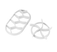 FIXOSHEE 2 Pcs Bread Press Mold White Plastic Baking Pastry Cutters Round and Oval Shapes for Home and Bakery DIY Cake Dough Extrusion Tools