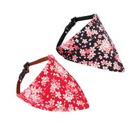 FIXOSHEE 2 Pcs Pet Triangle Scarf Collar for Dogs Cats Safe Material Animal Bibs with Sweet Printed Patterns Comfortable Fashionable Accessories for Puppy Kitten Party Dress Up Random Color
