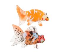 FIXOSHEE 2 Pcs Realistic Goldfish Plastic Fish Models for Sensory Play and Aquarium Decoration Educational Ocean Life Figures for Boys