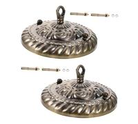 FIXOSHEE 2 pcs Vintage Metal Ceiling Light Canopy Plate with Hooks Decorative Pendant Light Covers Sturdy Chandelier Replacement Parts for Kitchen Living and Dining Ceiling Fixtures