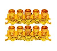 FIXOSHEE 2 Set Gold Mini Chalice and Altar Set for Temple Worship Easy to Clean Plastic Wine Cups for Spiritual Offerings Compact Design Enhancing Ritual Ambiance and Versatile Use