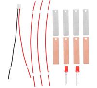 FIXOSHEE 2 Sets Fruit Battery Science Kit with Zinc Copper Plates DIY Potato Lemon Battery Experiment LED Light Educational Physics Teaching for Projects