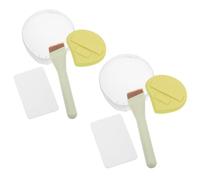 FIXOSHEE 2 Sets Makeup Tool Kit with Angled Flat Foundation Brush, Comma-Shaped Powder Puff, White Foundation Mixing Palette and Puff Case - Thin Liquid and Cream Face Applicator for