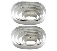 FIXOSHEE 2 Sets Oval Cookie Mould Sandwich Biscuit Cutter Biscuit Pastry Cutter Cake Decorating Tools Stainless Steel Decoration Shaper Mold Oval Mold Silver